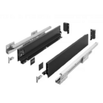 Guide per cassetti Axispro Soft close estrazione totale con Spondina Nero A mm.84 varie lunghezze  GTV